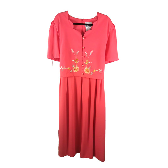 Kari's Korner Women's Dress Size 22 W Orange Party Church Spring Dress - Picture 1 of 7